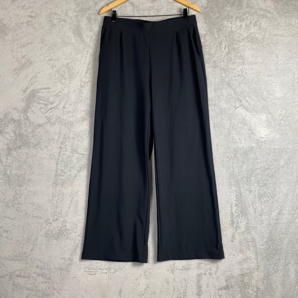 Halara Black Wide Leg Trousers High Waist Pleated Front Pants Women Large Work